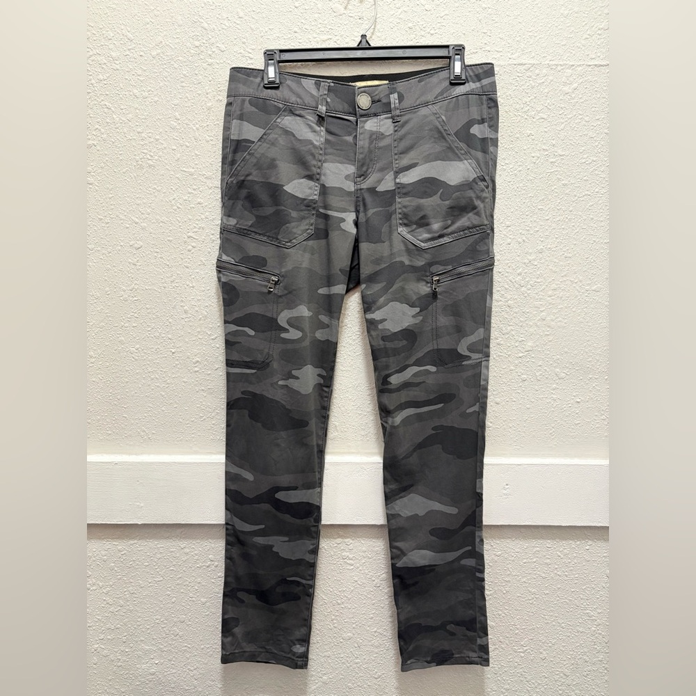 Democracy Ab Technology Grey Camo Zipper Cargo Side Pockets Skinny Pants Size 6
